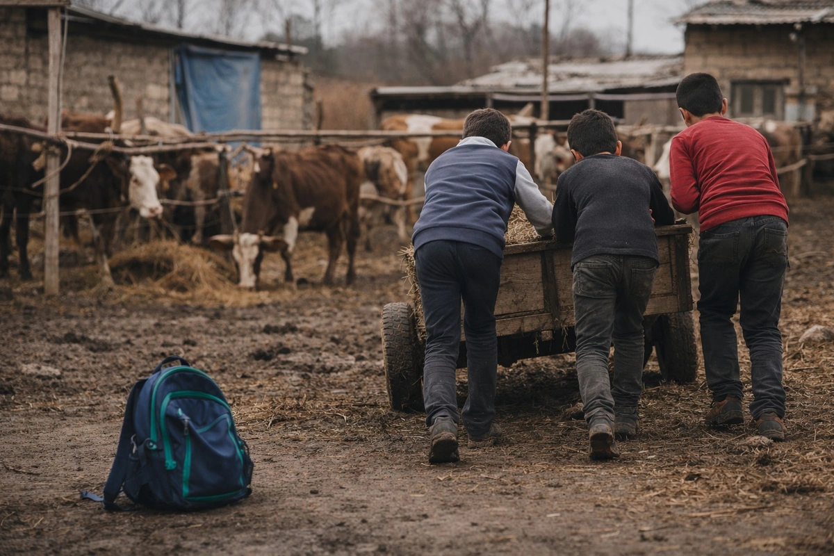 Fermada keçən uşaqlıq: Cəlilabadda dörd qardaş məktəb üzü görmür