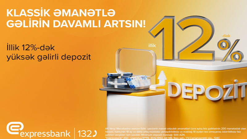 Pulunuz gəlir gətirsin - illik 12% artım