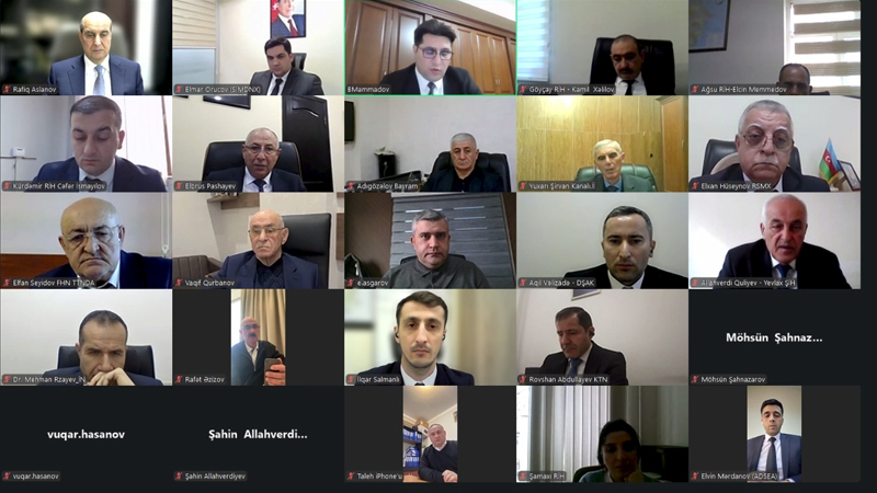 Şirvan suvarma kanalının yenidən qurulması üzrə “İşçi qrupu”nun növbəti onlayn iclası keçirildi