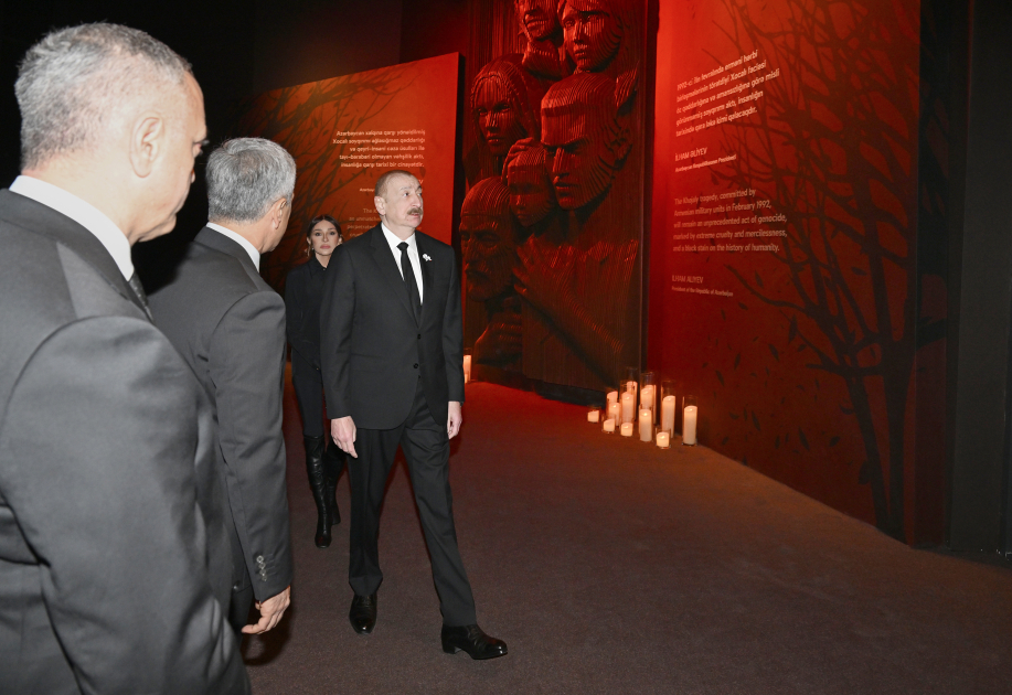 Prezident və birinci xanım Xocalı Soyqırımı Memorialının açılışında iştirak etdi (YENİLƏNİB)