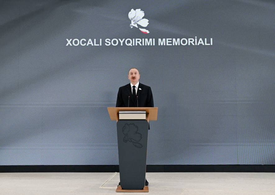 Prezident və birinci xanım Xocalı Soyqırımı Memorialının açılışında iştirak etdi (YENİLƏNİB)