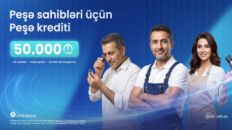 AFB Bank-dan peşə sahiblərinə yeni imkan – 50 000 AZN-dək 