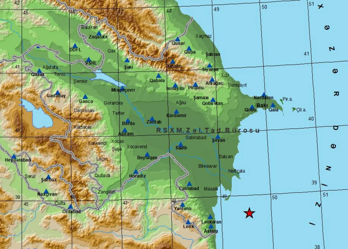 Xəzər dənizində zəlzələ oldu