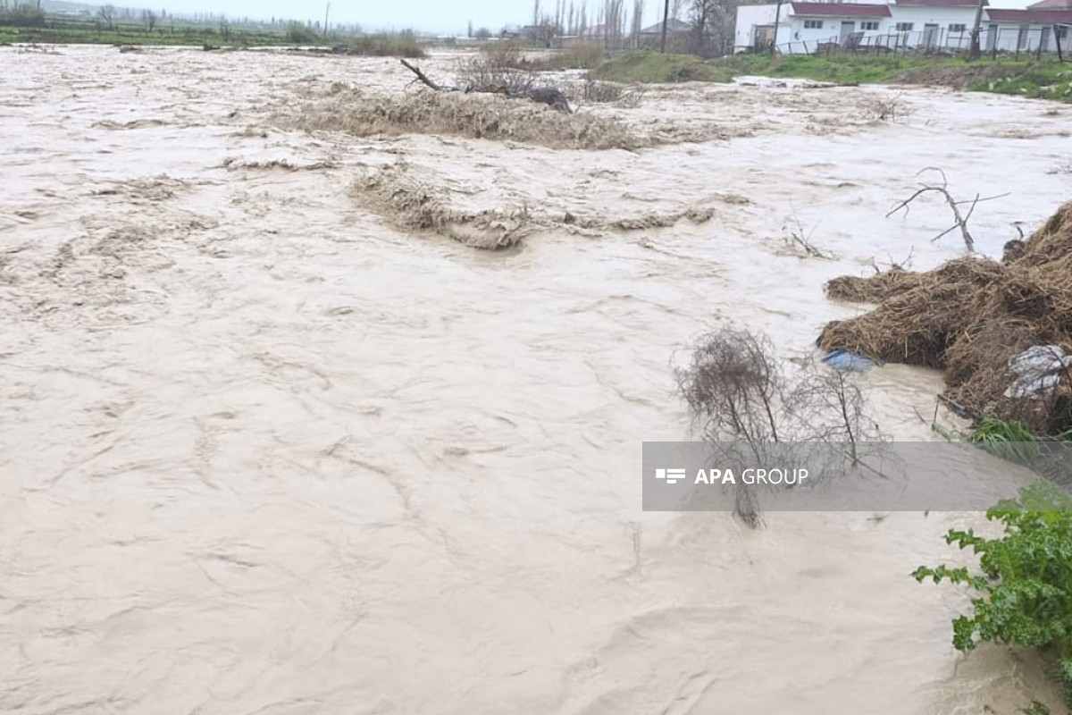Şabrançayda sel daşqınlara səbəb oldu (FOTO/VİDEO)