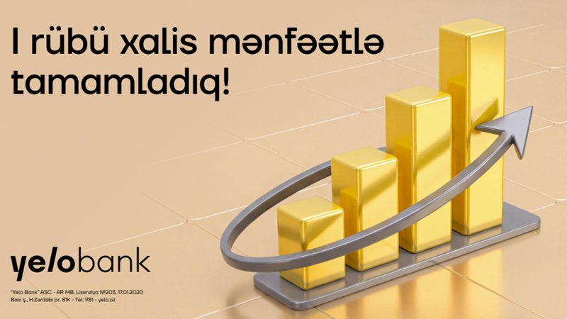 Yelo Bank ilk rübdə faiz gəlirlərini 25% artırıb