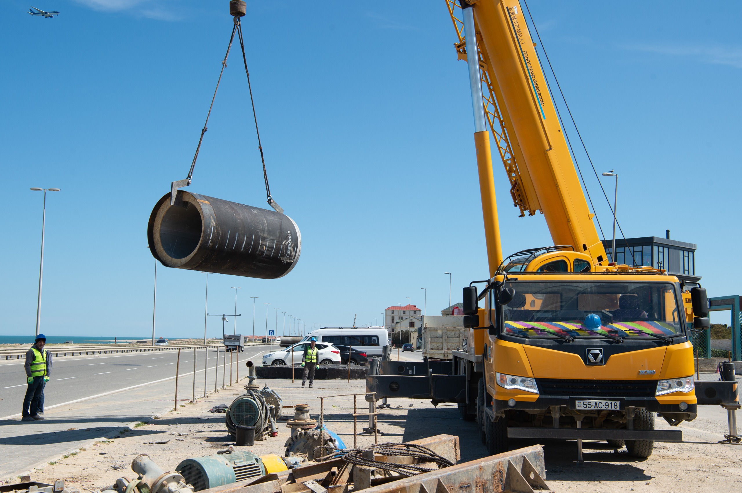 Pirşağı hövzəsi üzrə kanalizasiya kollektorları və tullantı sutəmizləyici qurğu tikilir (FOTO/VİDEO)