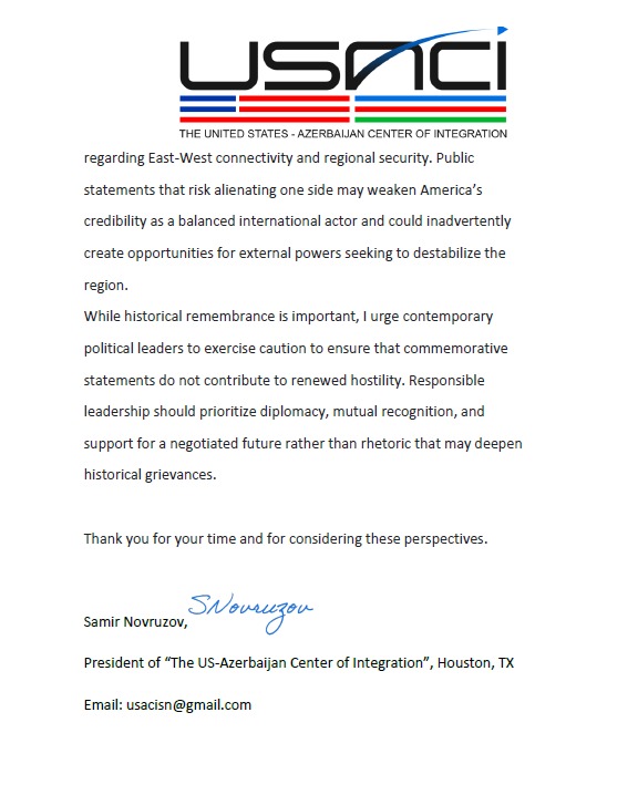 Dünya azərbaycanlıları Nyu-York merinə müraciət etdi