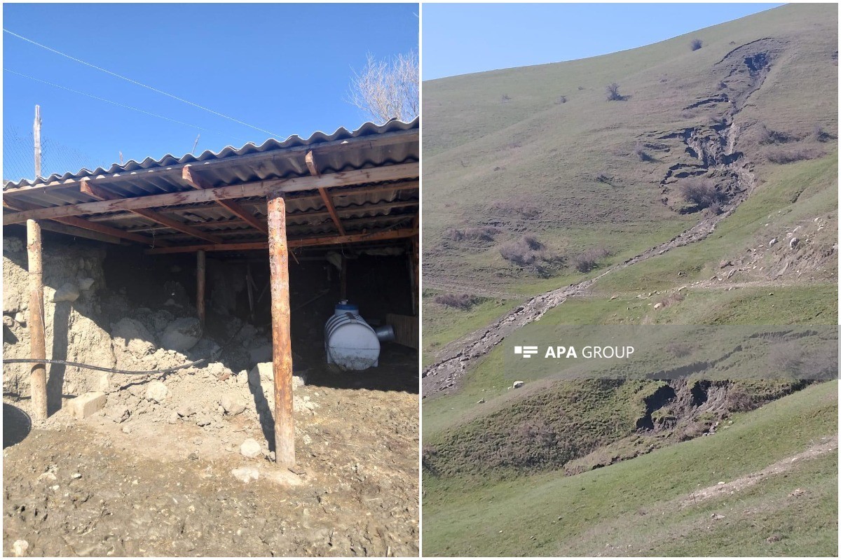 Qubada sürüşmə baş verdi: Evlərə ziyan dəydi (FOTO/VİDEO)