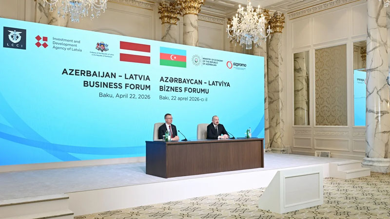 Azərbaycan və Latviya prezidentlərinin iştirakı ilə biznes-forum keçirildi