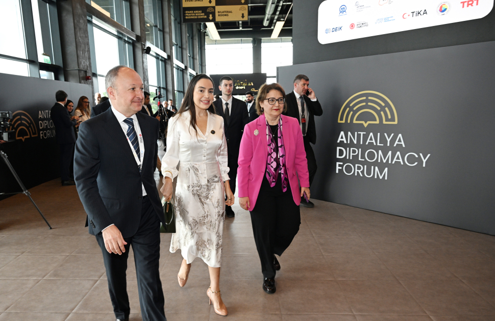 Mehriban Əliyeva Antalyada Fələstinlə bağlı paneldə iştirak etdi (FOTO)