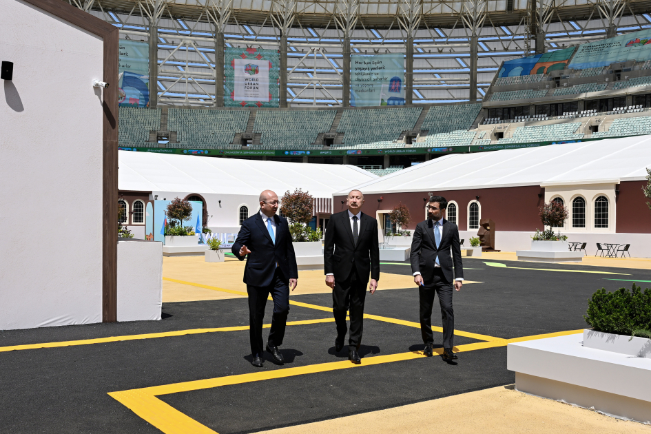 Prezident Olimpiya Stadionunun ərazisində WUF13 ilə bağlı görülən işlərlə tanış oldu (FOTO/VİDEO)