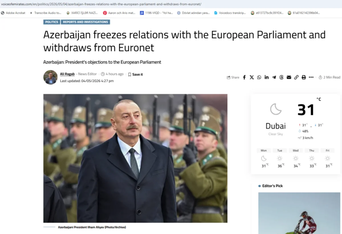 Dünya mətbuatı Azərbaycan Prezidentinin 