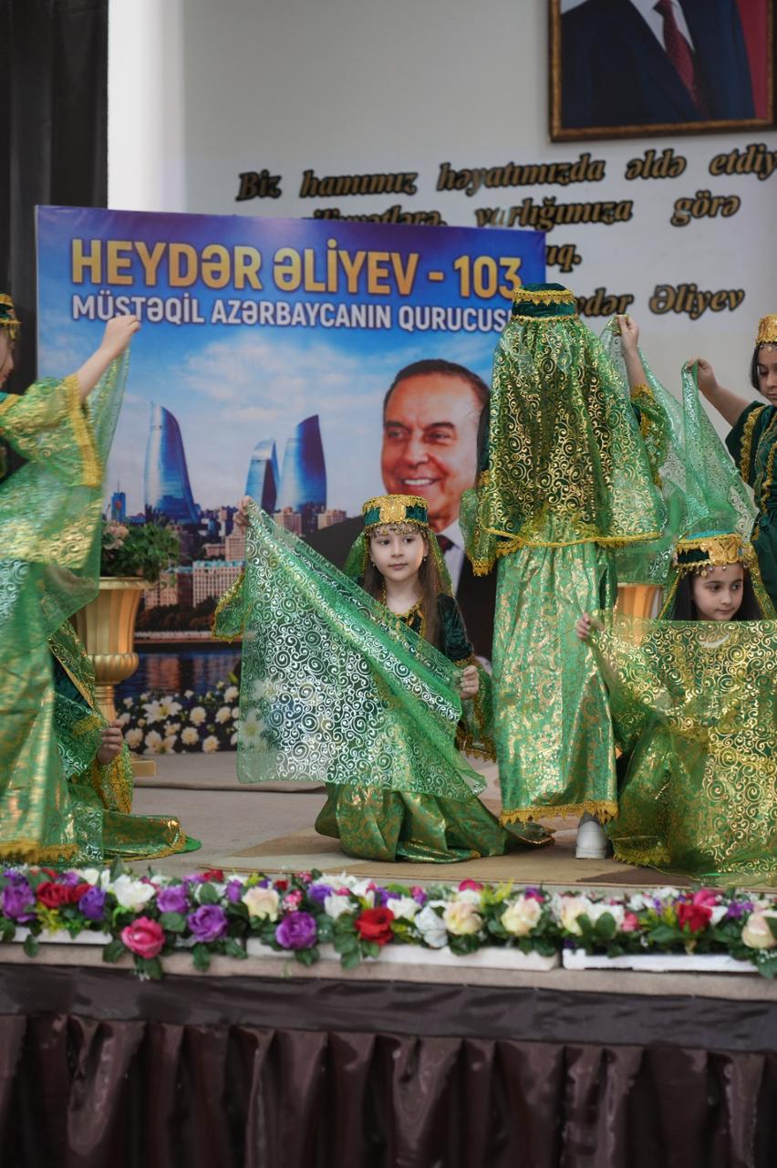 Neftçi Qurban adına 288 nömrəli məktəbdə Ulu Öndərin 103 illiyinə həsr olunmuş mərasim keçirilib