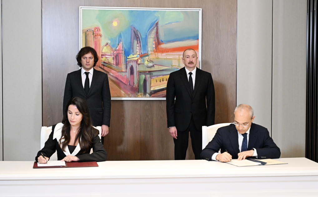 İlham Əliyev İrakli Kobaxidze ilə görüşdü (FOTO)