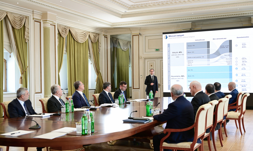 Prezident kənd təsərrüfatı məsələlərinə həsr olunmuş müşavirə keçirdi (FOTO/VİDEO)