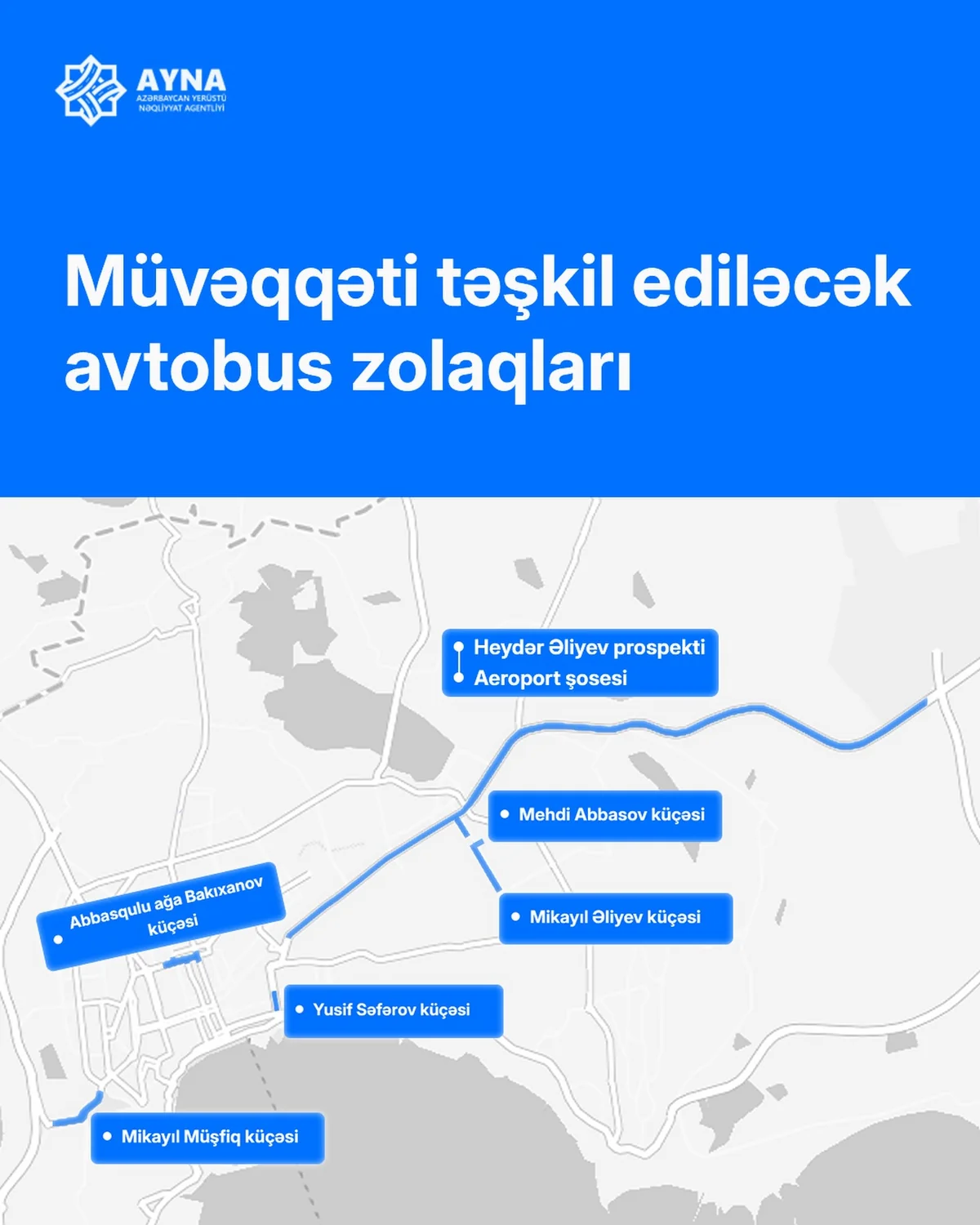 Bakıda müvəqqəti xüsusi hərəkət zolaqları çəkilir (FOTO)