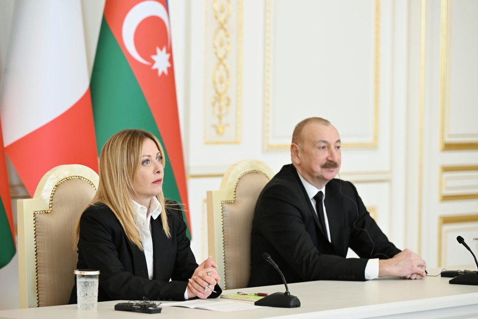 İlham Əliyev və Corcia Meloni mətbuata bəyanatlarla çıxış etdi (YENİLƏNİB)