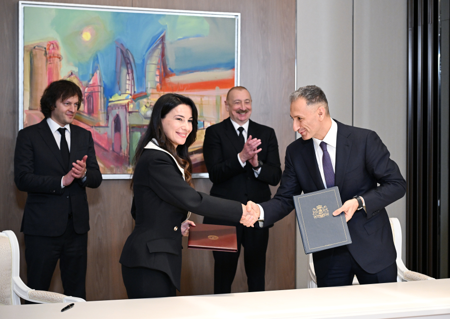 İlham Əliyev İrakli Kobaxidze ilə görüşdü (FOTO)