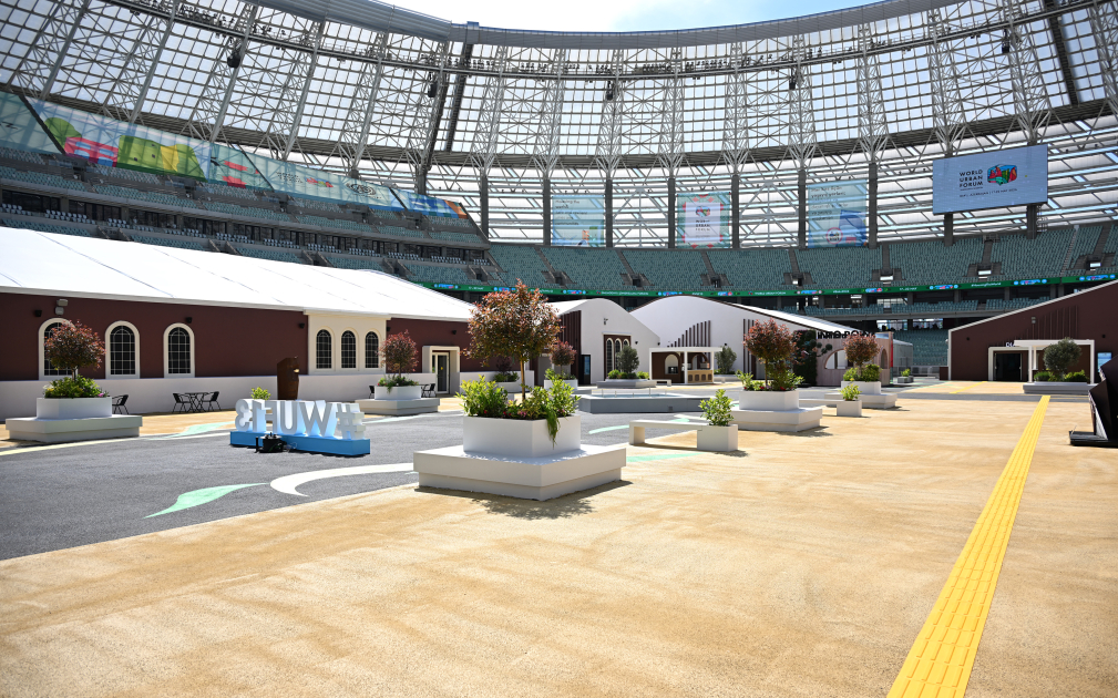 Prezident Olimpiya Stadionunun ərazisində WUF13 ilə bağlı görülən işlərlə tanış oldu (FOTO/VİDEO)
