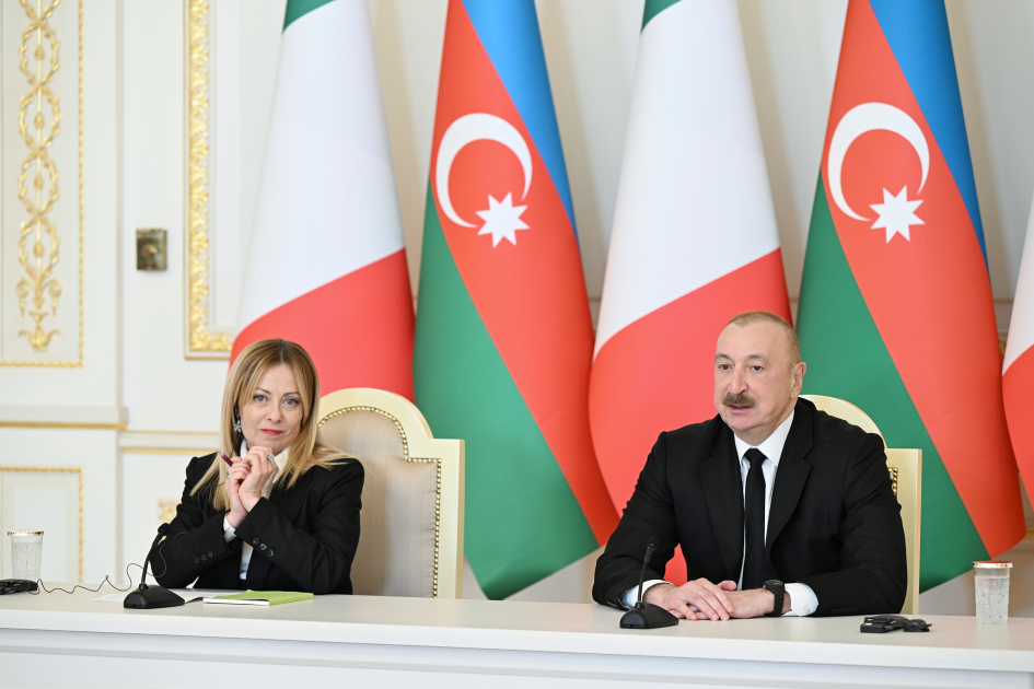 İlham Əliyev və Corcia Meloni mətbuata bəyanatlarla çıxış etdi (YENİLƏNİB)