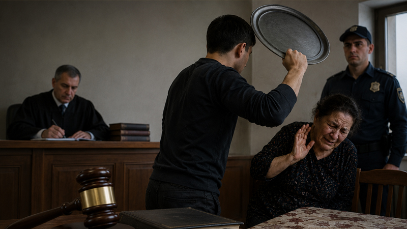 Anasını döyən şəxs cəzalandırıldı