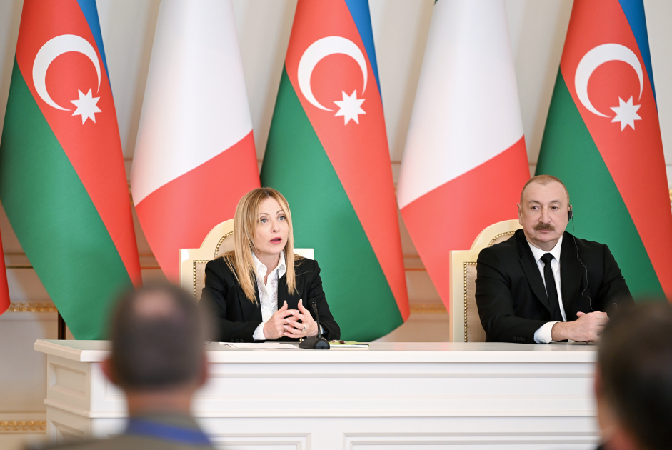 İlham Əliyev və Corcia Meloni mətbuata bəyanatlarla çıxış etdi (YENİLƏNİB)