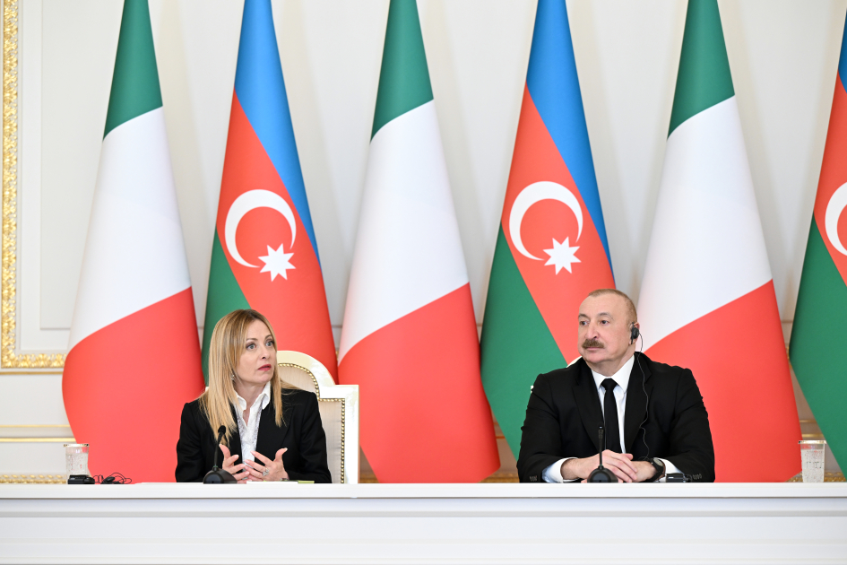 İlham Əliyev və Corcia Meloni mətbuata bəyanatlarla çıxış etdi (YENİLƏNİB)