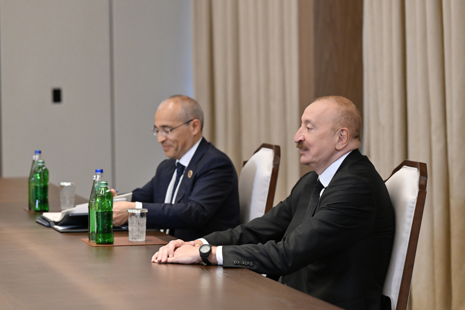 Prezident Ərəb Koordinasiya Qrupunun nümayəndələrini qəbul etdi (FOTO)