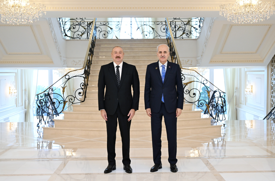 Prezident TBMM sədrinin rəhbərlik etdiyi nümayəndə heyətini qəbul etdi (FOTO)