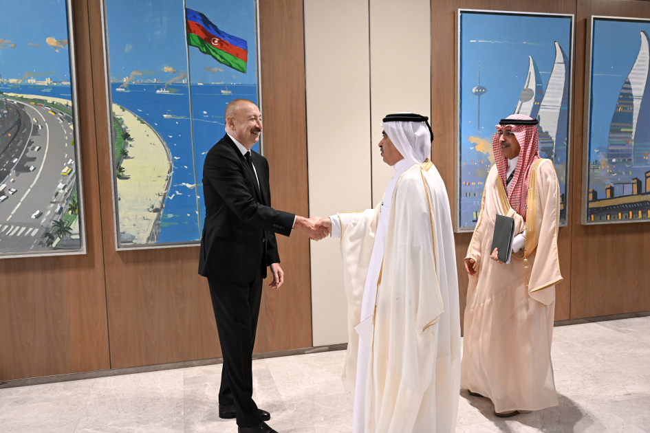 Prezident Ərəb Koordinasiya Qrupunun nümayəndələrini qəbul etdi (FOTO)