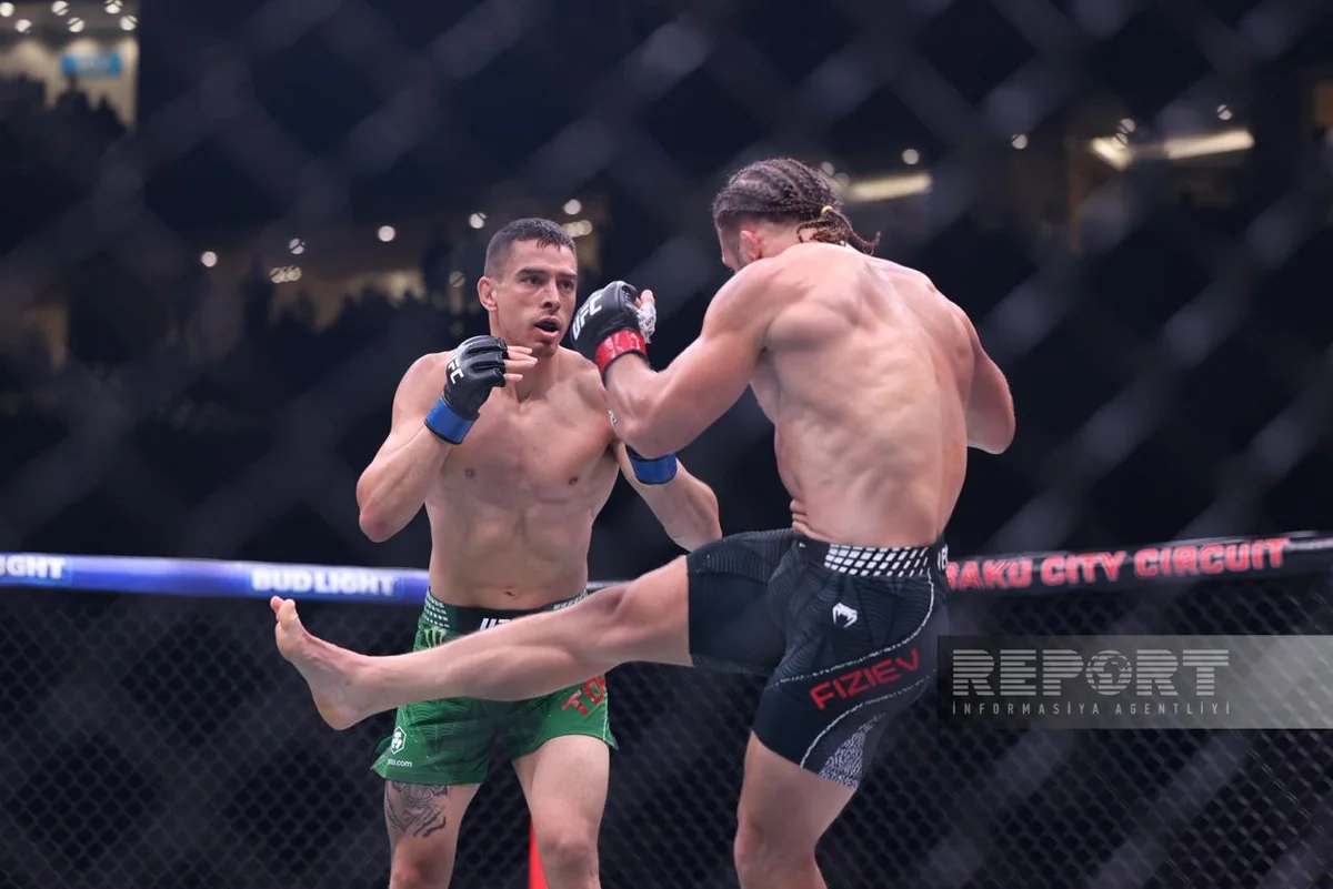 UFC: Rafael Fiziyev Bakıdakı əsas döyüşdə qələbə qazandı (FOTO)