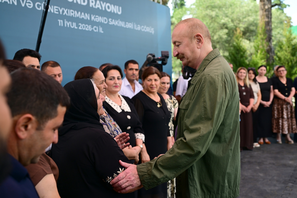 Prezident Xocavəndin Quzeyxırman kəndində oldu (FOTO)