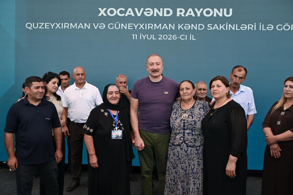 Prezident Xocavəndin Quzeyxırman kəndində oldu (FOTO)
