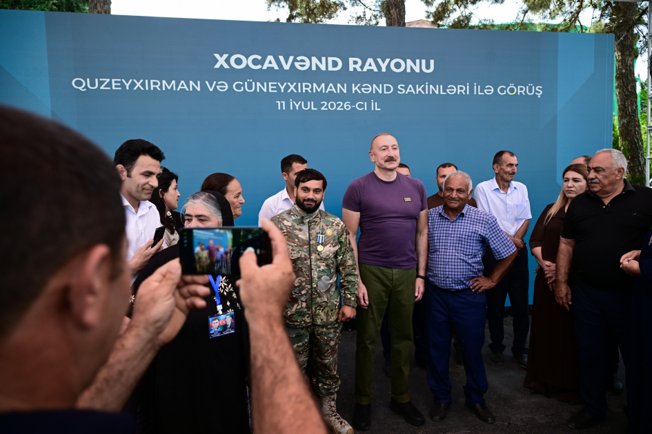 Prezident Xocavəndin Quzeyxırman kəndində oldu (FOTO)