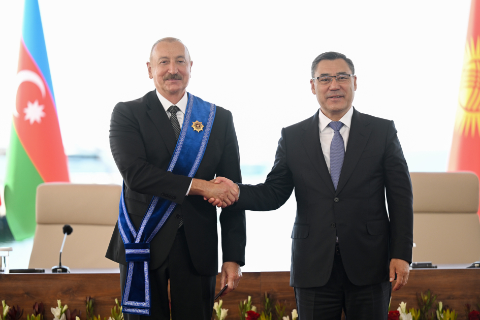 Azərbaycan və Qırğızıstan prezidentlərinin təltifolunma mərasimi keçirildi (FOTO)