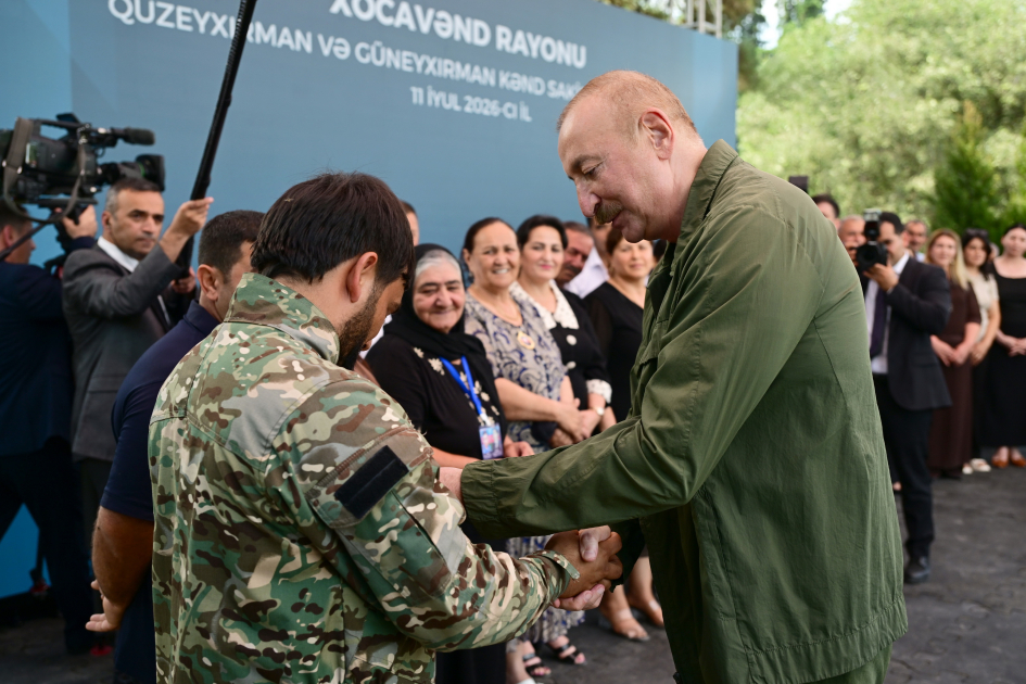 Prezident Xocavəndin Quzeyxırman kəndində oldu (FOTO)