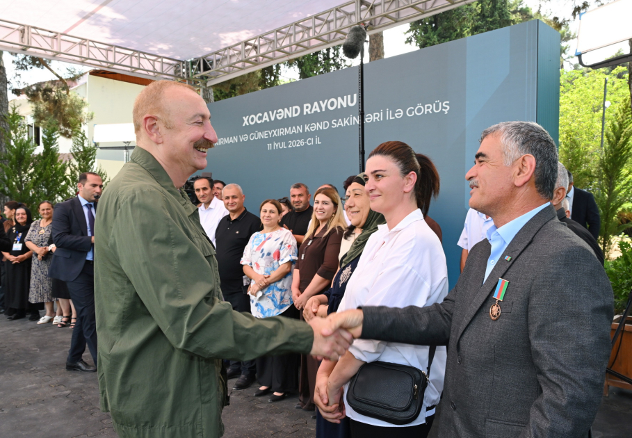 Prezident Xocavəndin Quzeyxırman kəndində oldu (FOTO)