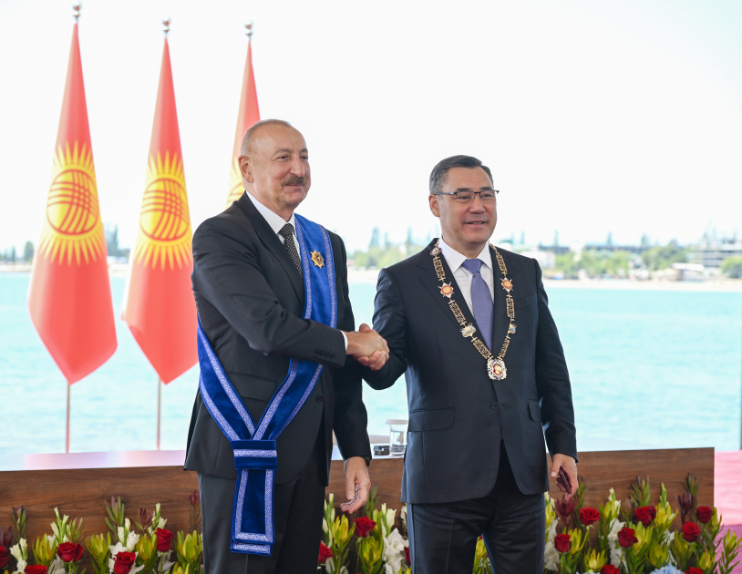 Azərbaycan və Qırğızıstan prezidentlərinin təltifolunma mərasimi keçirildi (FOTO)