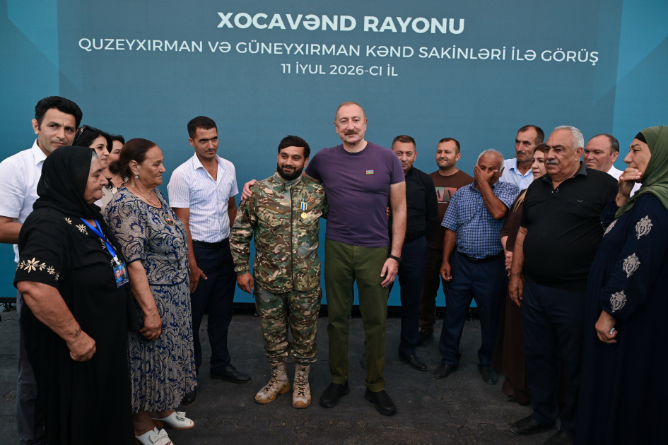 Prezident Xocavəndin Quzeyxırman kəndində oldu (FOTO)