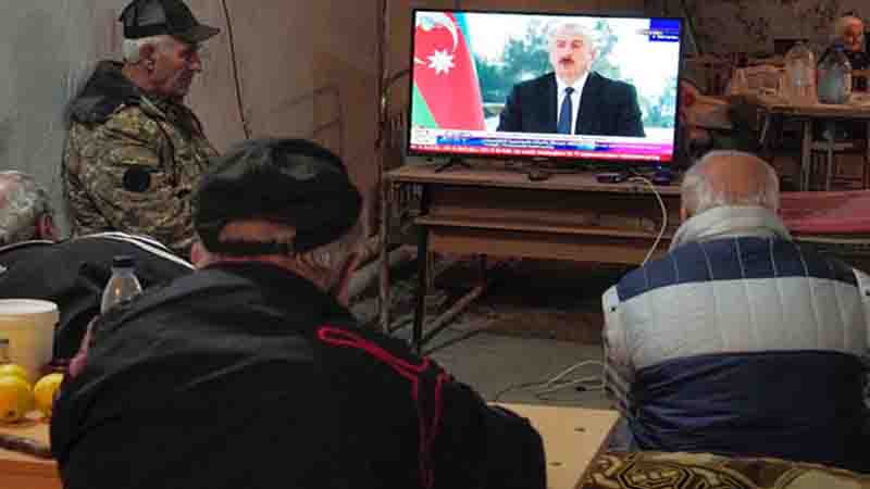 Ermənilər Xankəndində İlham Əliyevi belə izlədi
