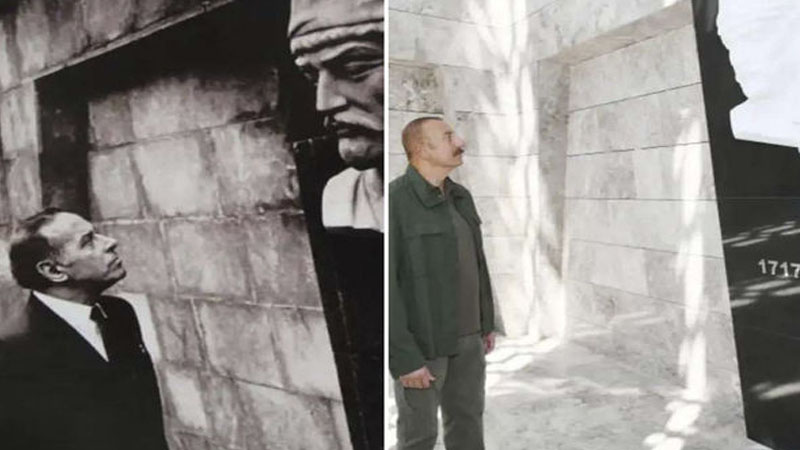 İlham Əliyev 39 il sonra Heydər Əliyevin şəkil çəkdirdiyi yerdə