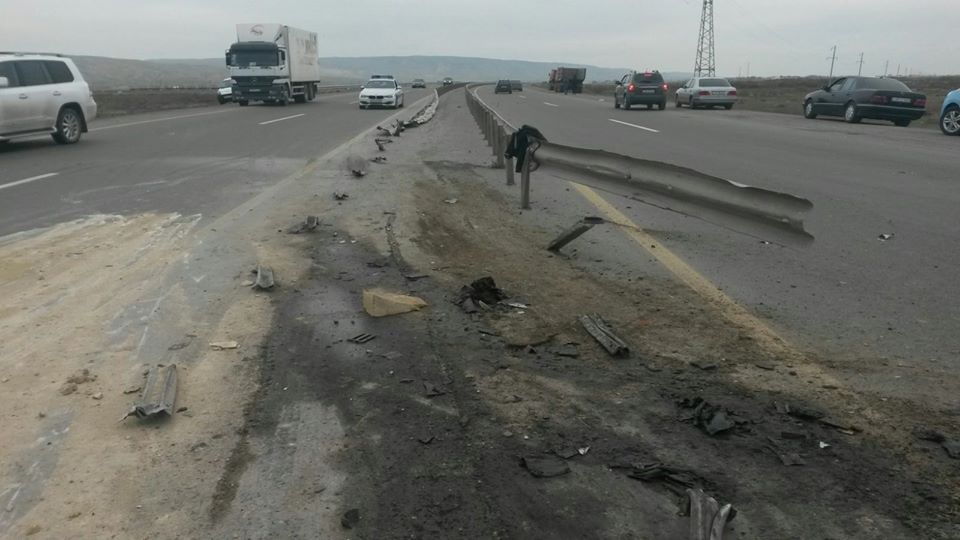 Bakı-Qazax yolunda dəhşətli qəza - 8 min ziyan dəydi+Fotolar