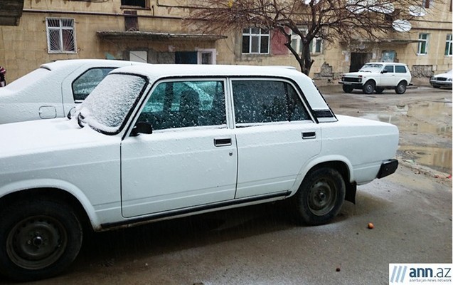 Bakıya da qar yağdı - Fotolar