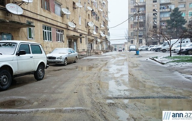 Bakıya da qar yağdı - Fotolar