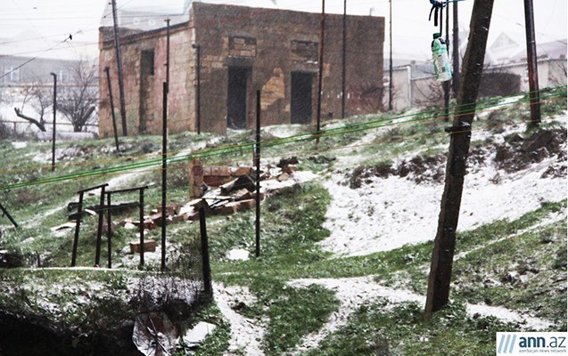 Bakıya da qar yağdı - Fotolar