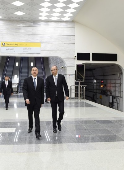 Prezident yeni metro stansiyalarda - FOTOLAR