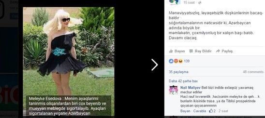 "Ayaqlarımı tanınmış oliqarxlardan biri çox bəyənib" - Məleykəyə qarşı şok xəbər