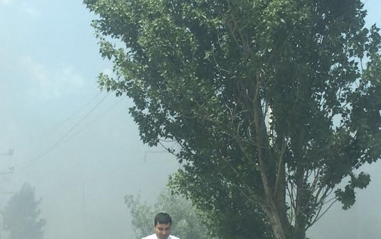 Bakıda güclü yanğın - Polis yolu bağladı