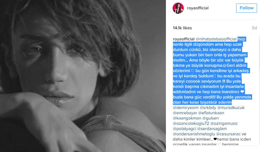 Türkiyəli məşhur Röyadan yazdı: "Həyatımda yeni bir dəli" - FOTO