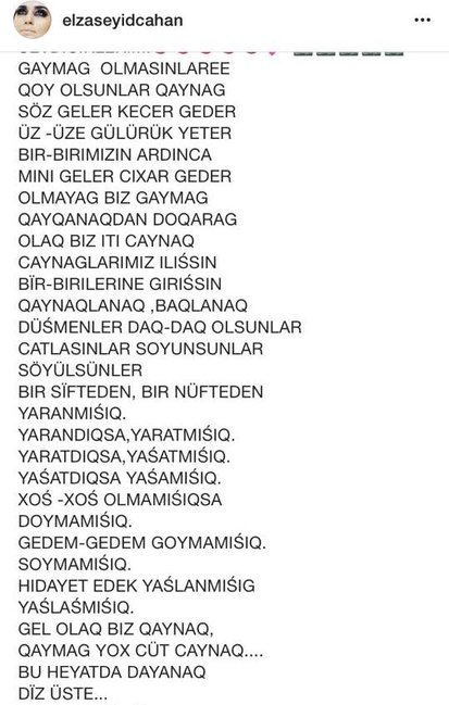 Elzadan yeni şeir: